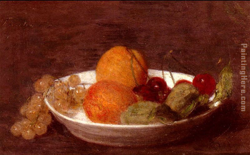 A Bowl Of Fruit painting - Henri Fantin-Latour A Bowl Of Fruit art painting